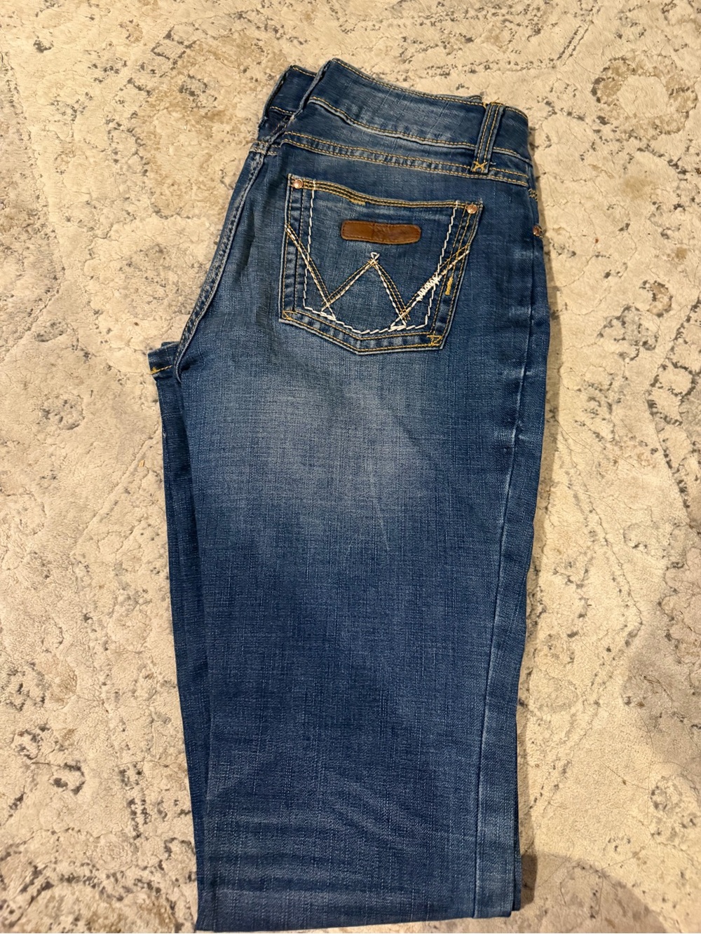 Wrangler Women's Dark Blue Boot Cut Jeans with Contrast Stitching